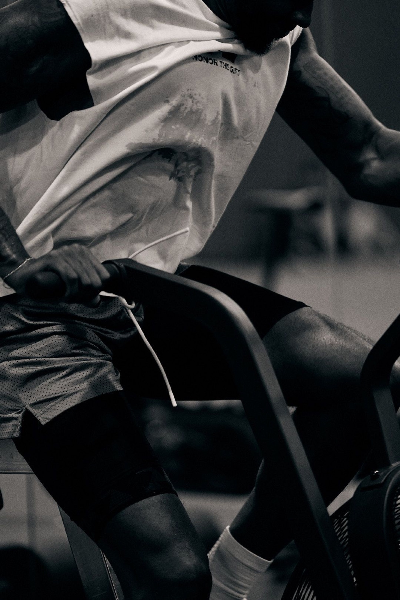Athlete on an assault bike.
